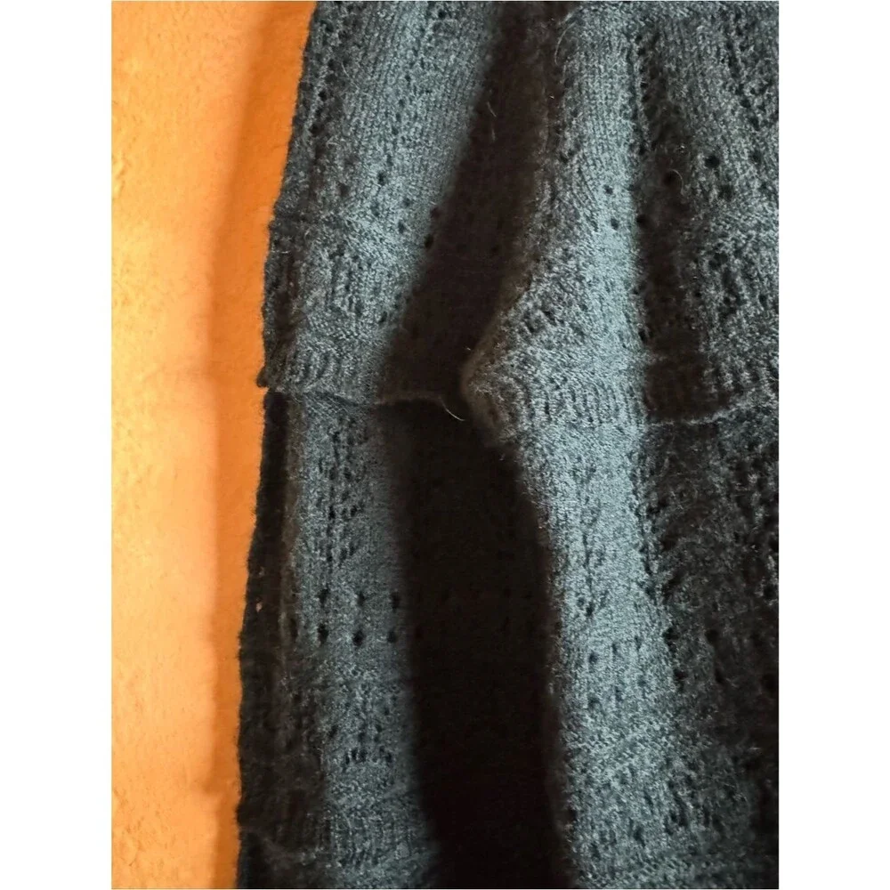 Caroline Constas Black Alpaca Blend Lace Trim Cardigan Medium Whimsygoth